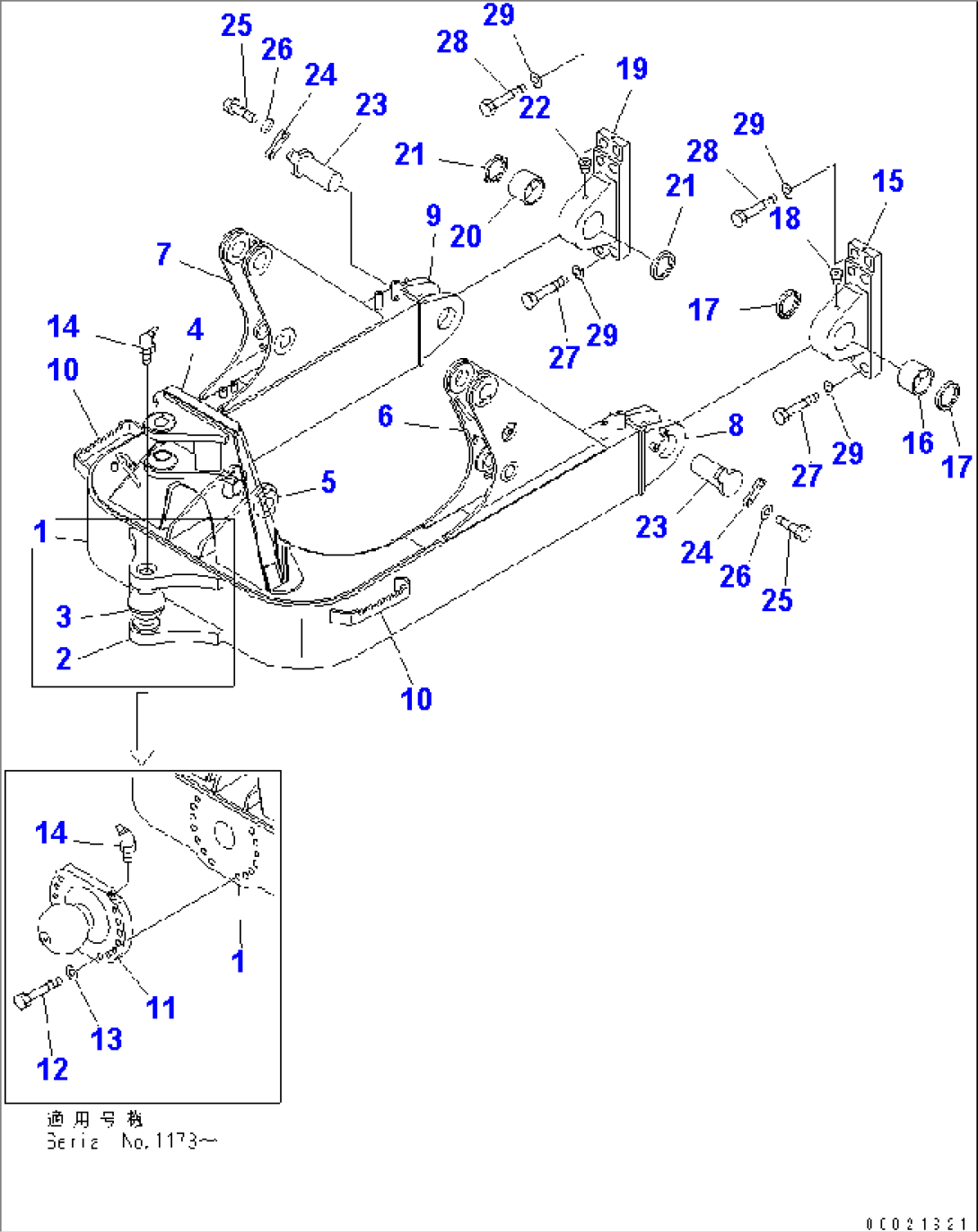 DOZER FRAME (POWER ANGLE POWER TILT DOZER)(#1170-)