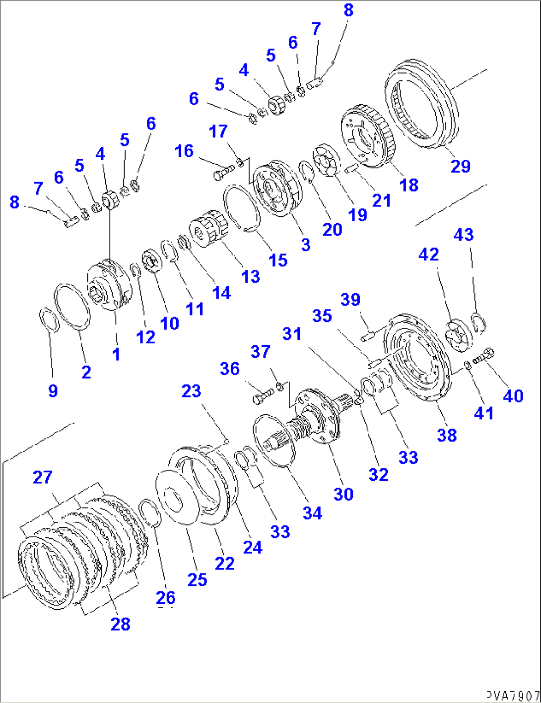 TORQFLOW TRANSMISSION (1ST CLUTCH AND OUT-PUT SHAFT) (6/7)
