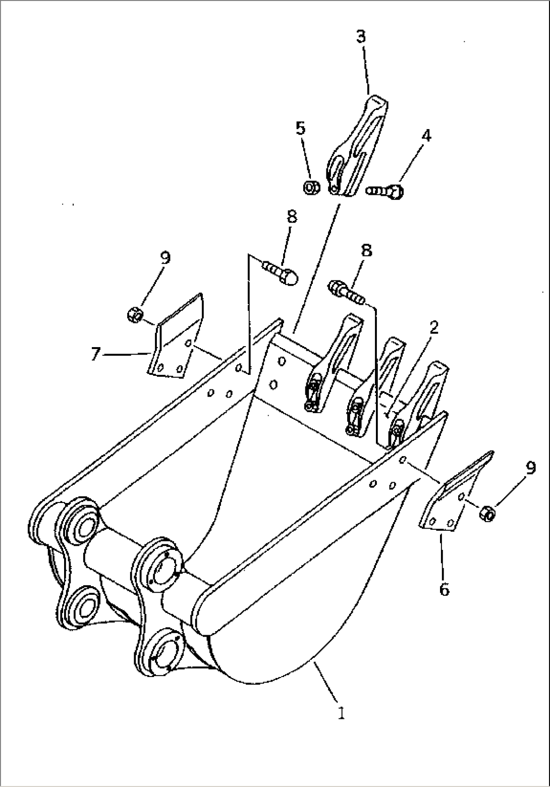 BUCKET¤ 0.08M3 (MINI 0.14M3) WIDTH 500MM