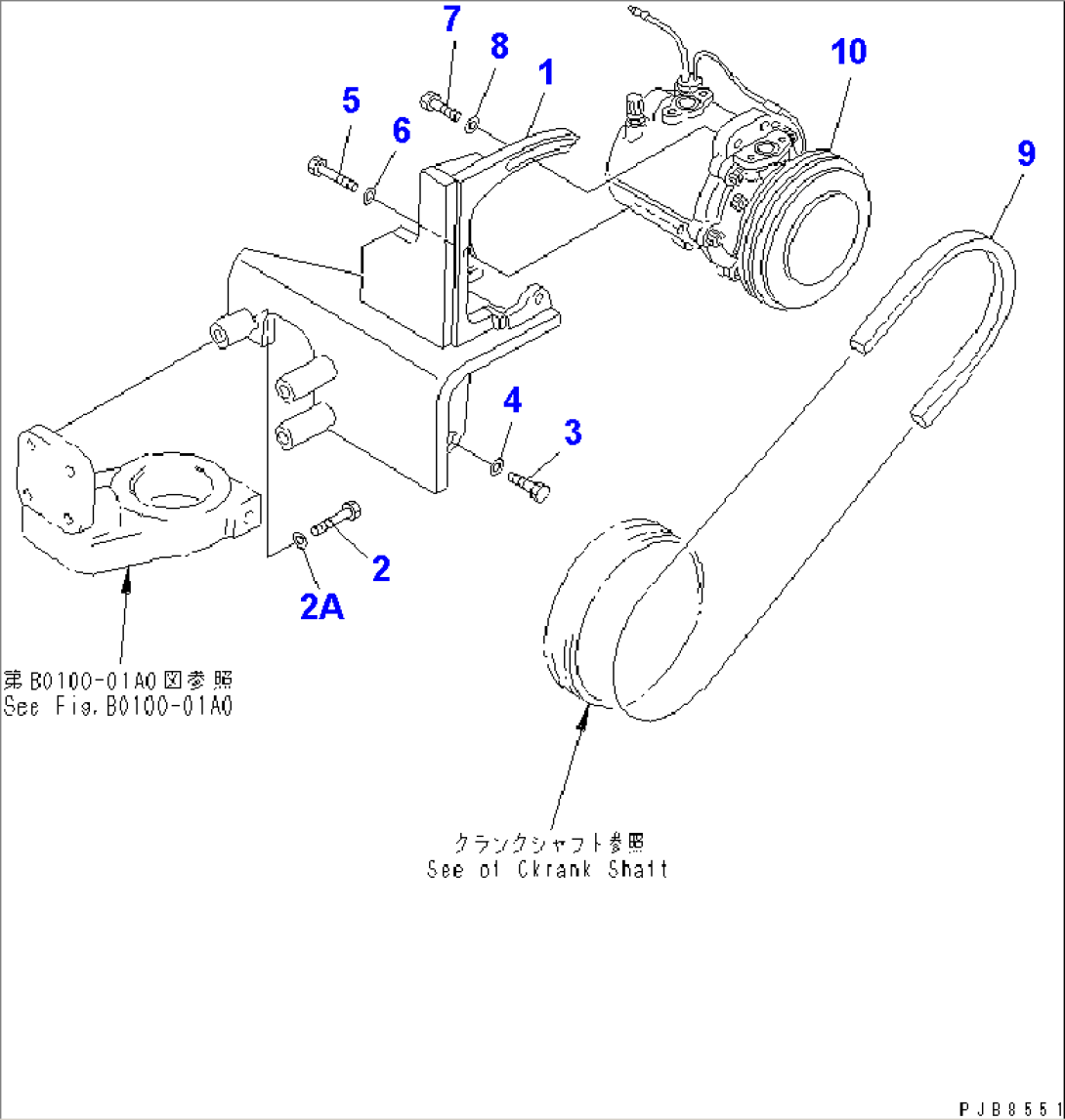 AIR CONDITIONER (COMPRESSOR AND MOUNTING)(#8023-)