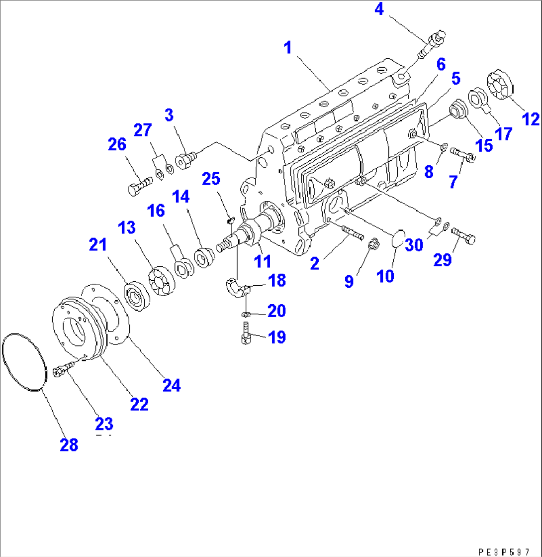 FUEL INJECTION PUMP (PUMP) (1/2) (INNER PARTS)(#102941-165052)