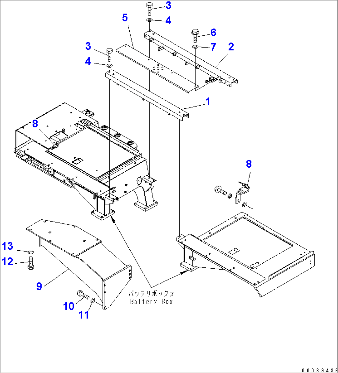 BATTERY MOUNTING (STEP AND LOCK) (ADDITIONAL COOLER) (RIO TINTO SPEC.)(#50092-)