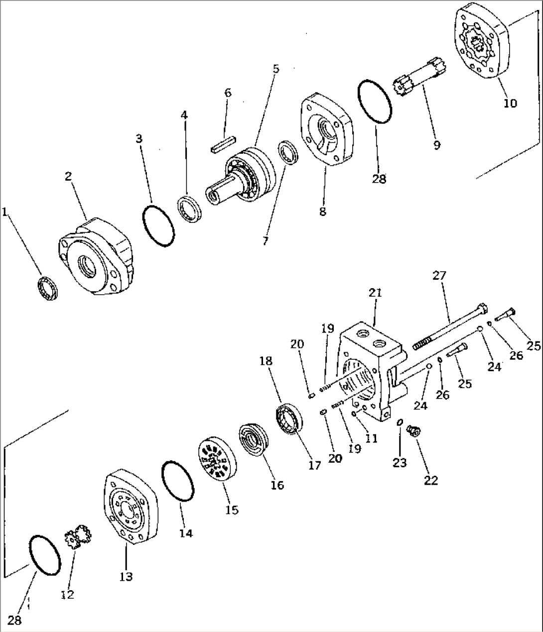 HYDRAULIC MOTOR (WITH CLUTCH TYPE CIRCLE REVERSE GEAR)(#2001-)