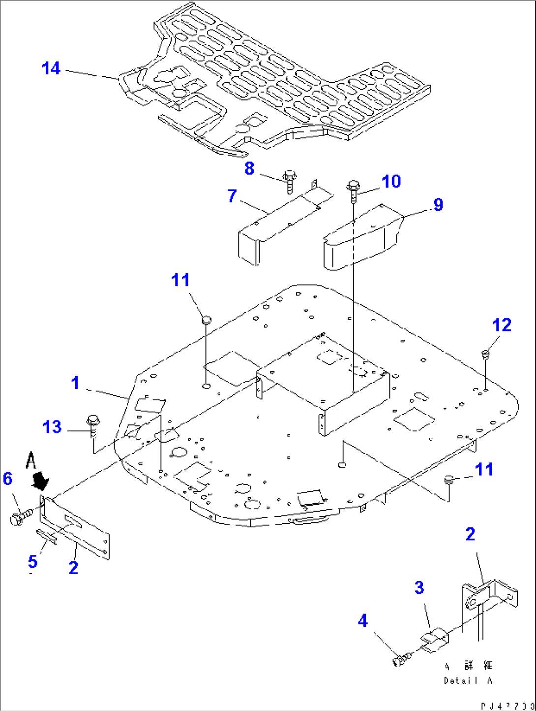 FLOOR FRAME (WITH CAB)(#50001-)