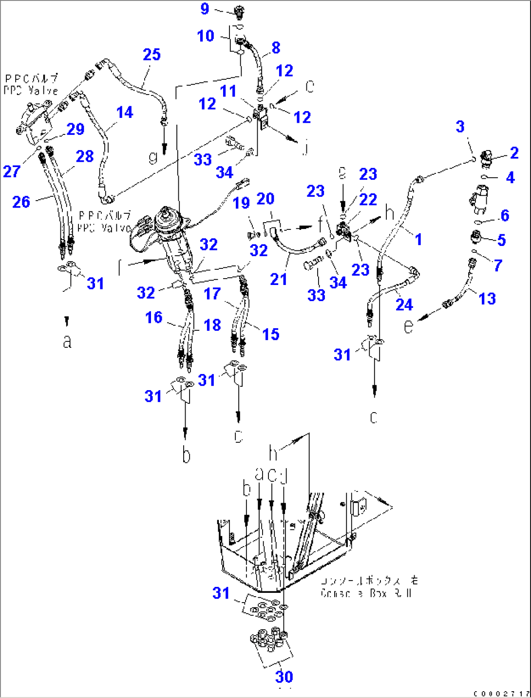 FLOOR (LODER CONTROL) (2/2) (HOSE) (FOR 3-SPOOL VALVE)