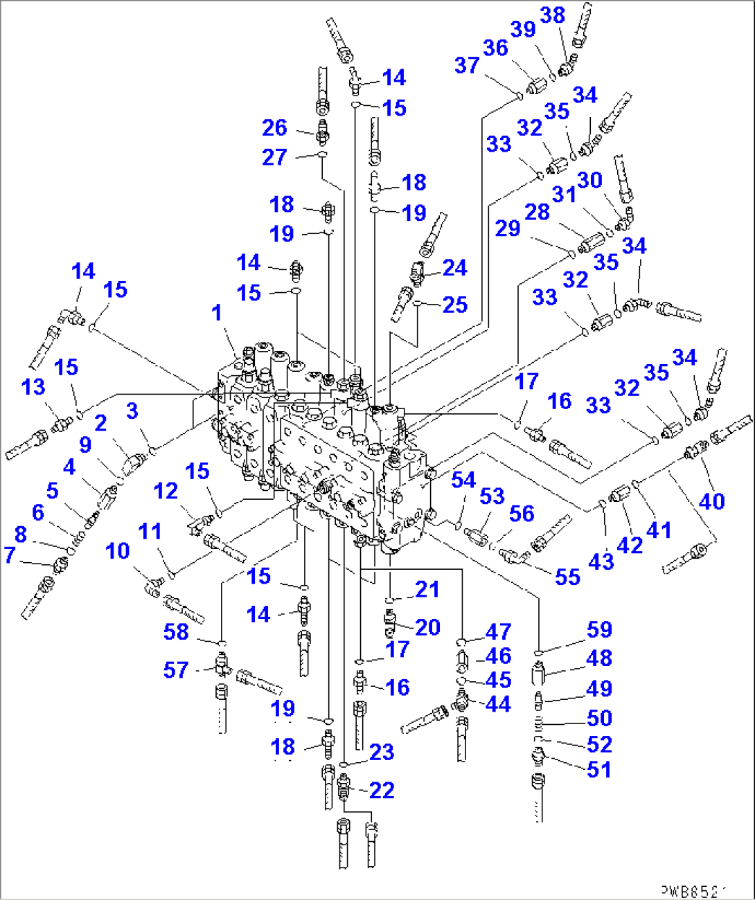 MAIN VALVE (CONNECTING PARTS) (2 ACTUATOR)(#33001-)