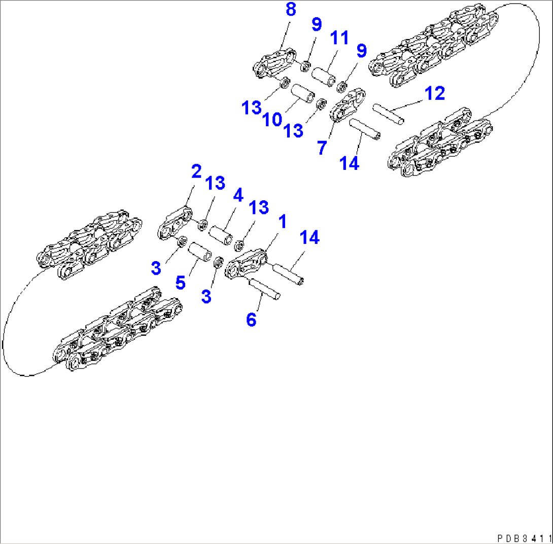 TRACK LINK (86SET) (SUPPLY ONLY) (D20PLL) (D21PL LONG TRACK SPEC)(#62001-62118)