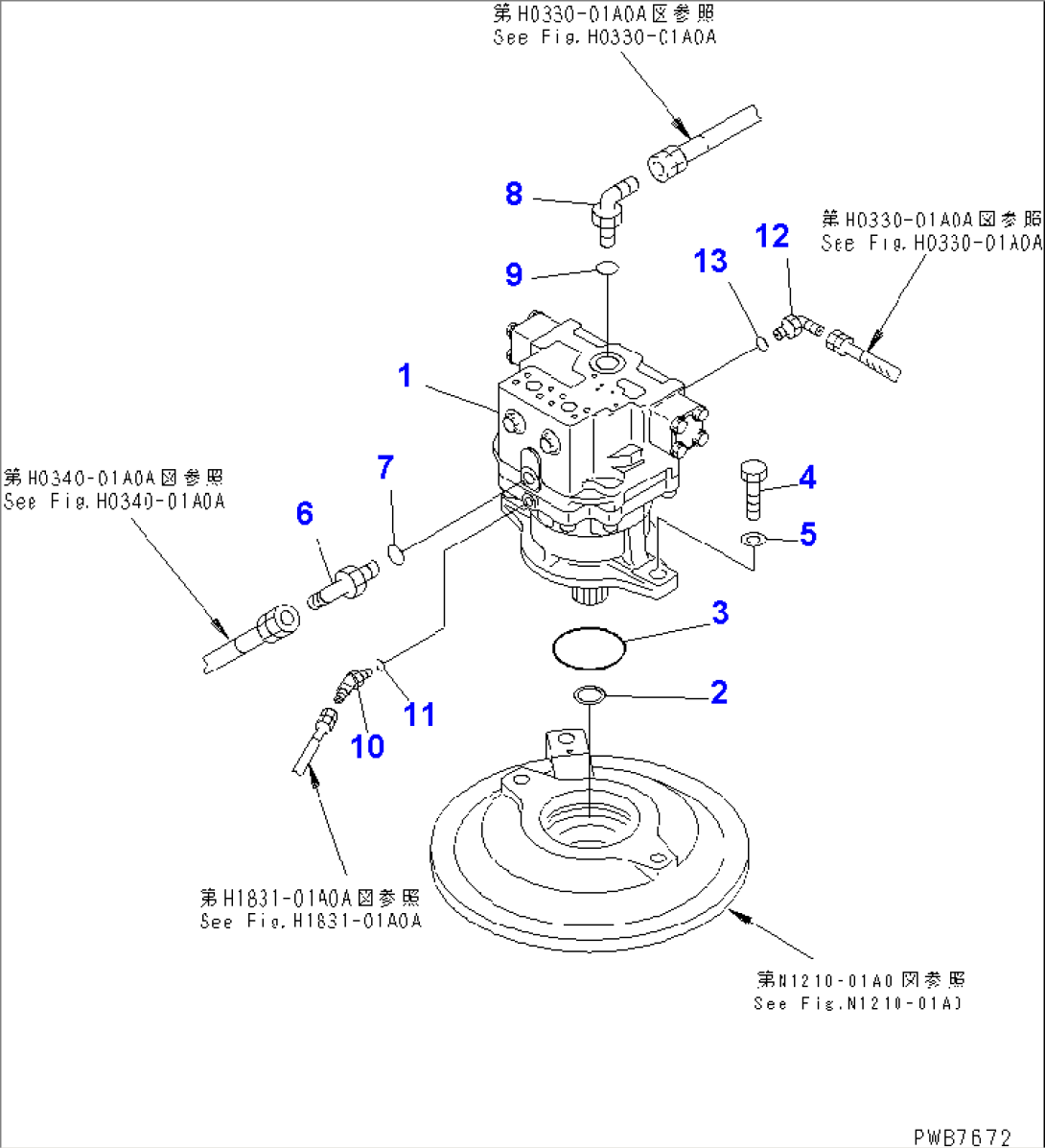 SWING MOTOR (CONNECTING PARTS)(#12001-)