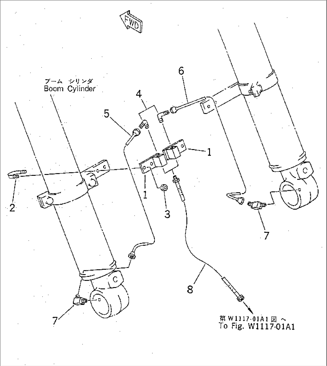 BOOM CYLINDER (FOR AUTO GREASING)