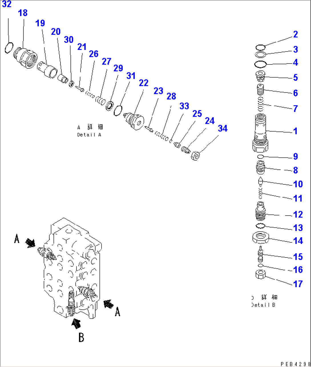 MAIN VALVE (3/6) (4-SPOOL)(#K32001-)