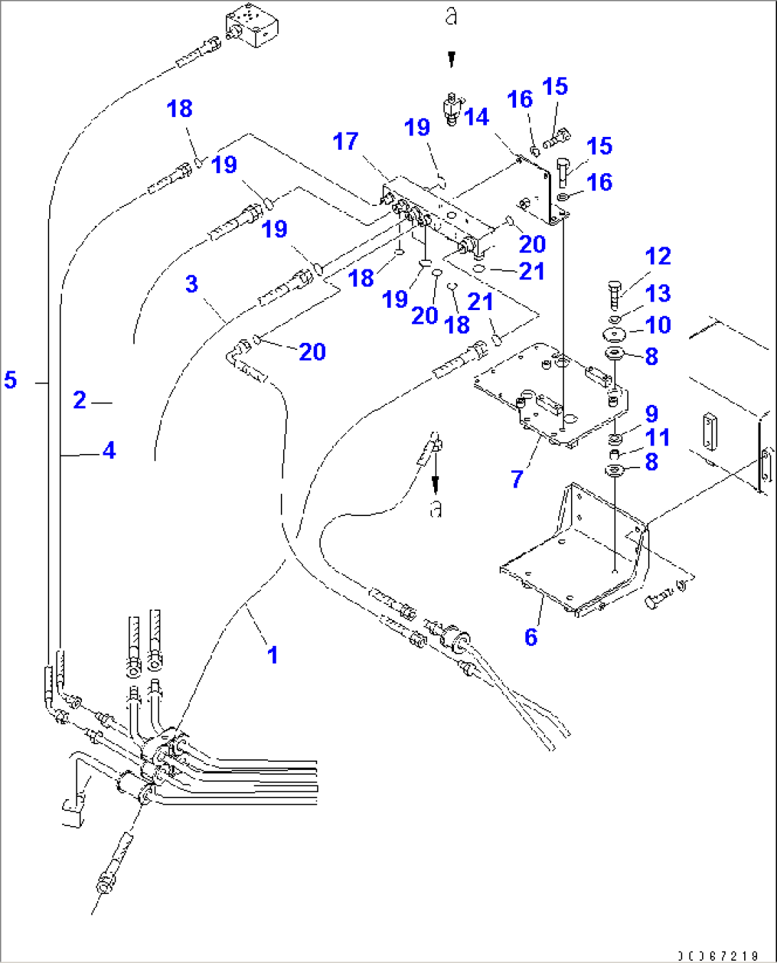 BRAKE PIPING (BRAKE VALVE¤ EMERGENCY BRAKE VALVE TO BLOCK)(#15025-)
