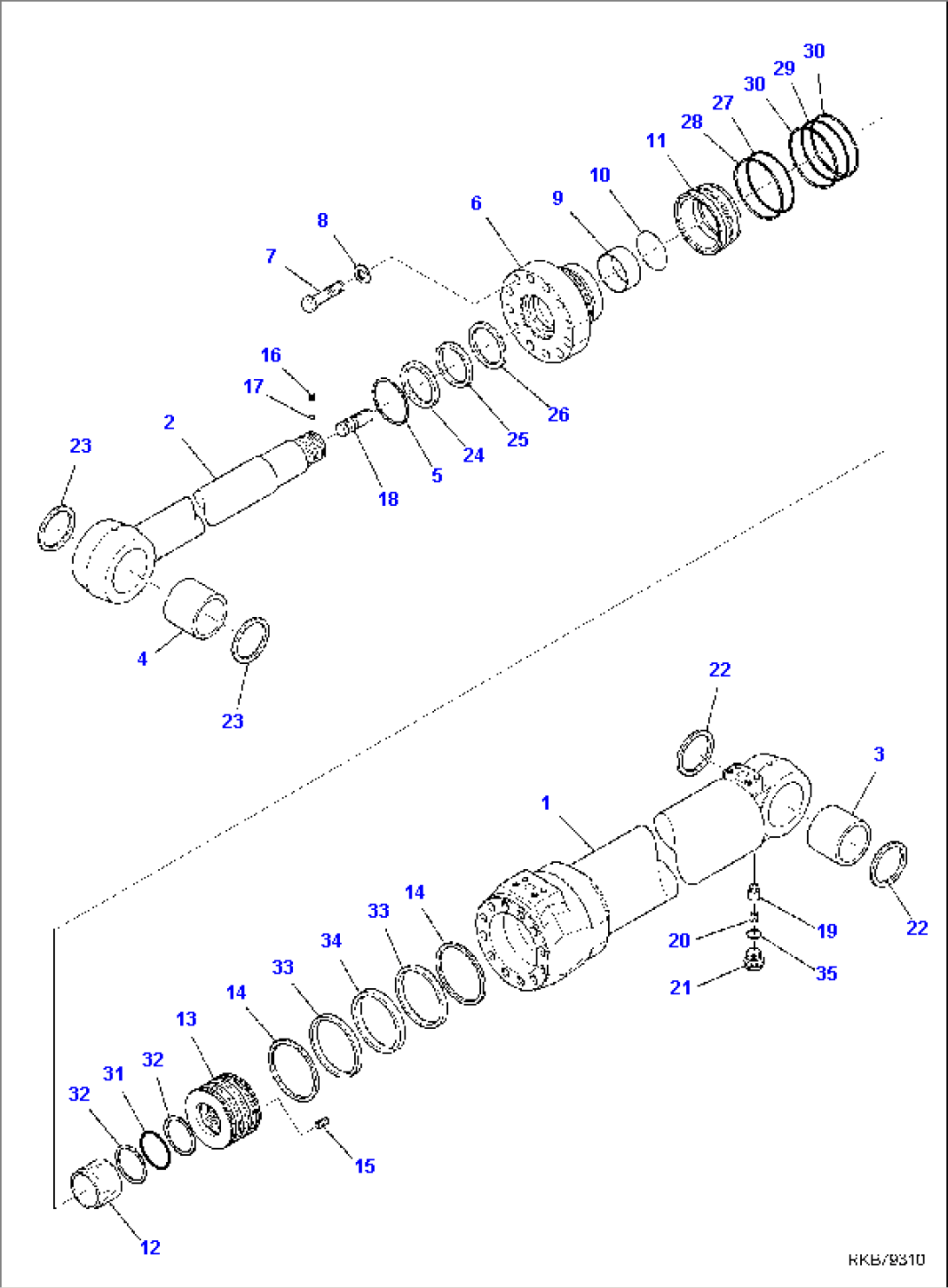 BOOM SWING CYLINDER, INNER PARTS