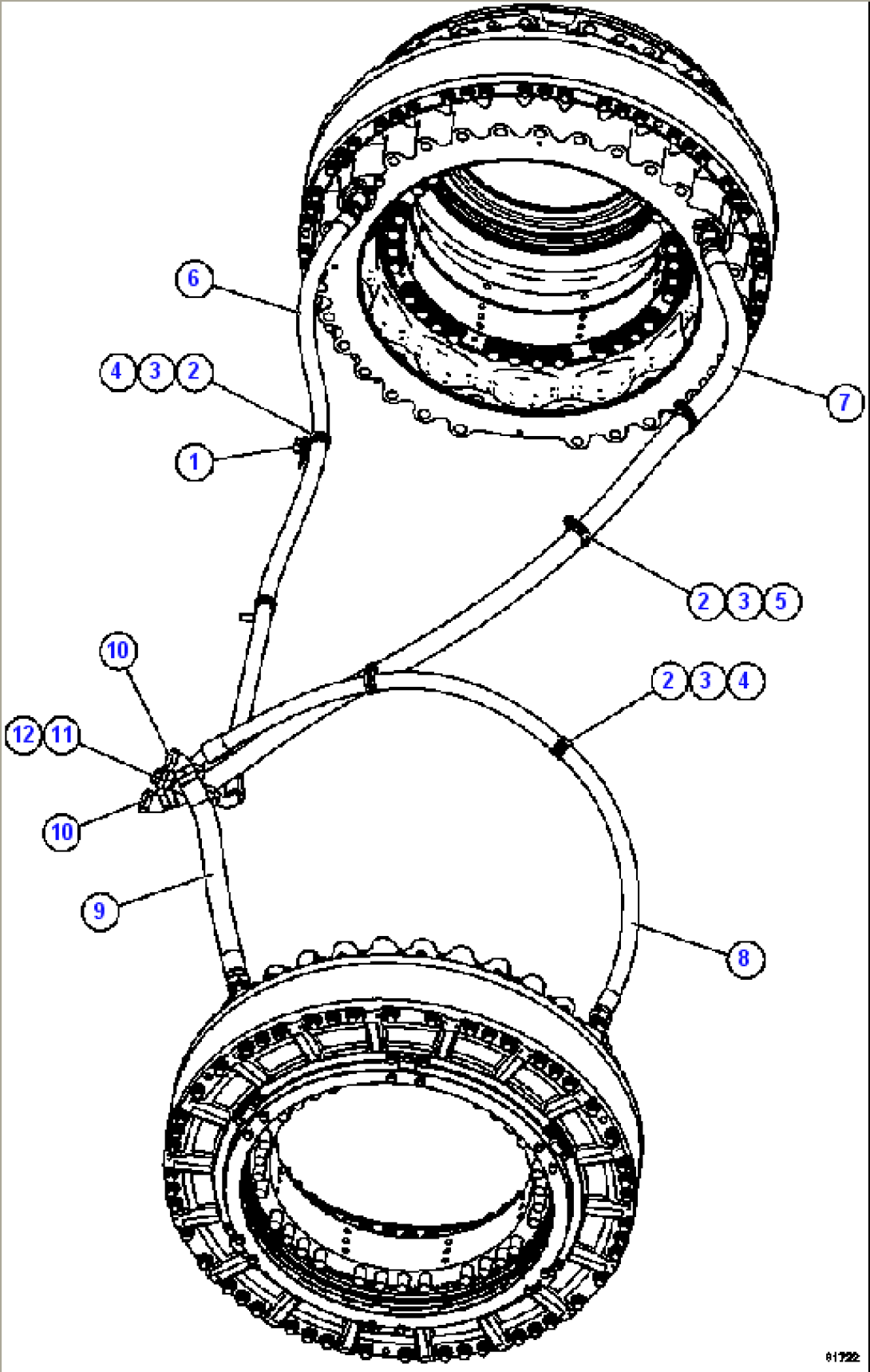 BRAKE COOLING PIPING - REAR AXLE