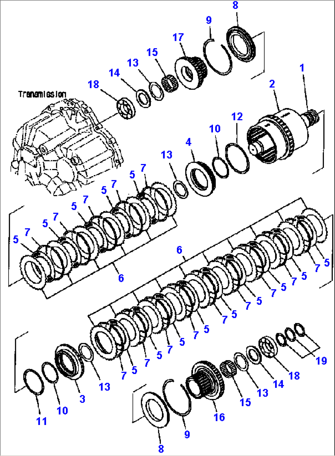 FIG NO. F4350-52A0 TRANSMISSION (REVERSE AND 1ST CLUTCH)