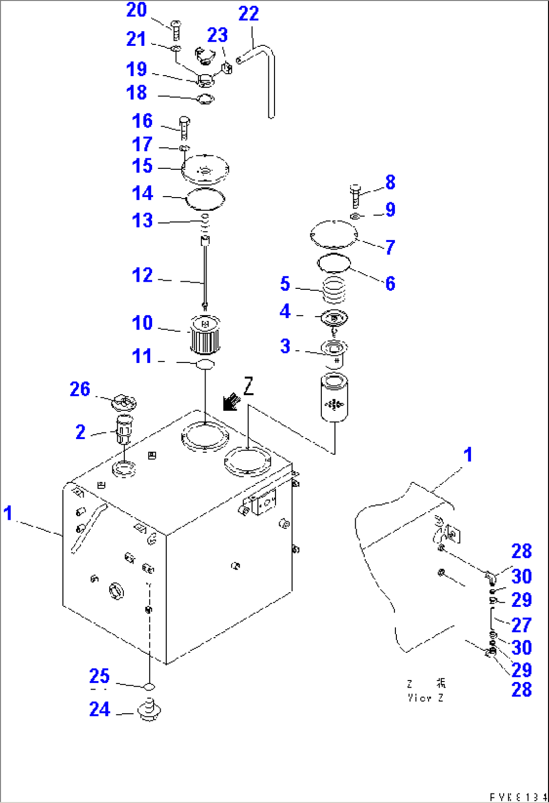 DUAL TANK (FUEL AND HYDRAULIC OIL) (TANK) (ITALIAN SPEC.)(#K30001-K34000)