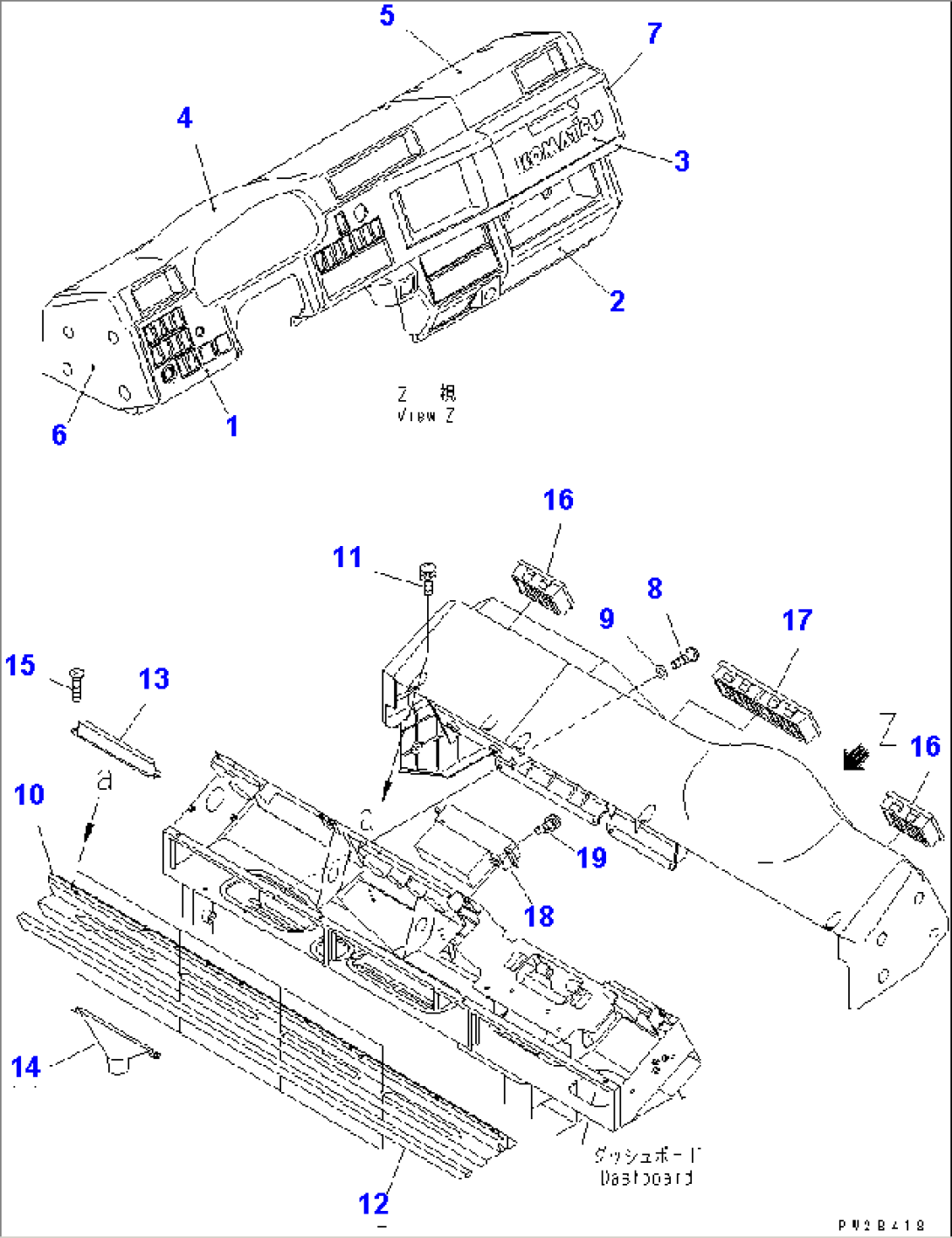 CAB (INSTRUMENT PANEL AND AIR CONDITIONER PANEL)