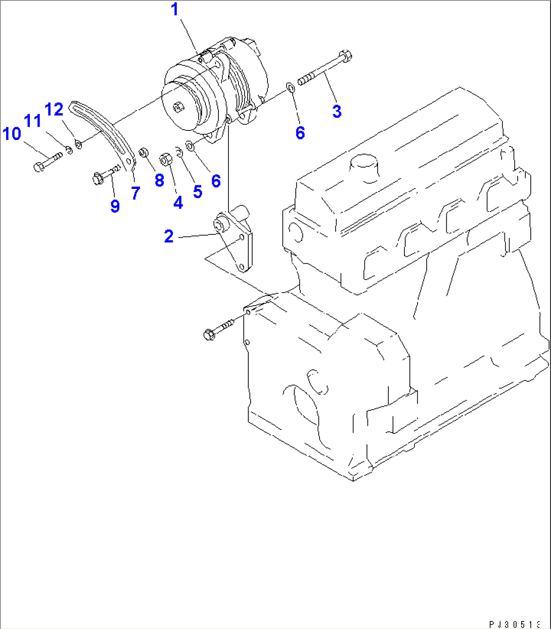ALTERNATOR AND MOUNTING (25A)(#11437-17738)