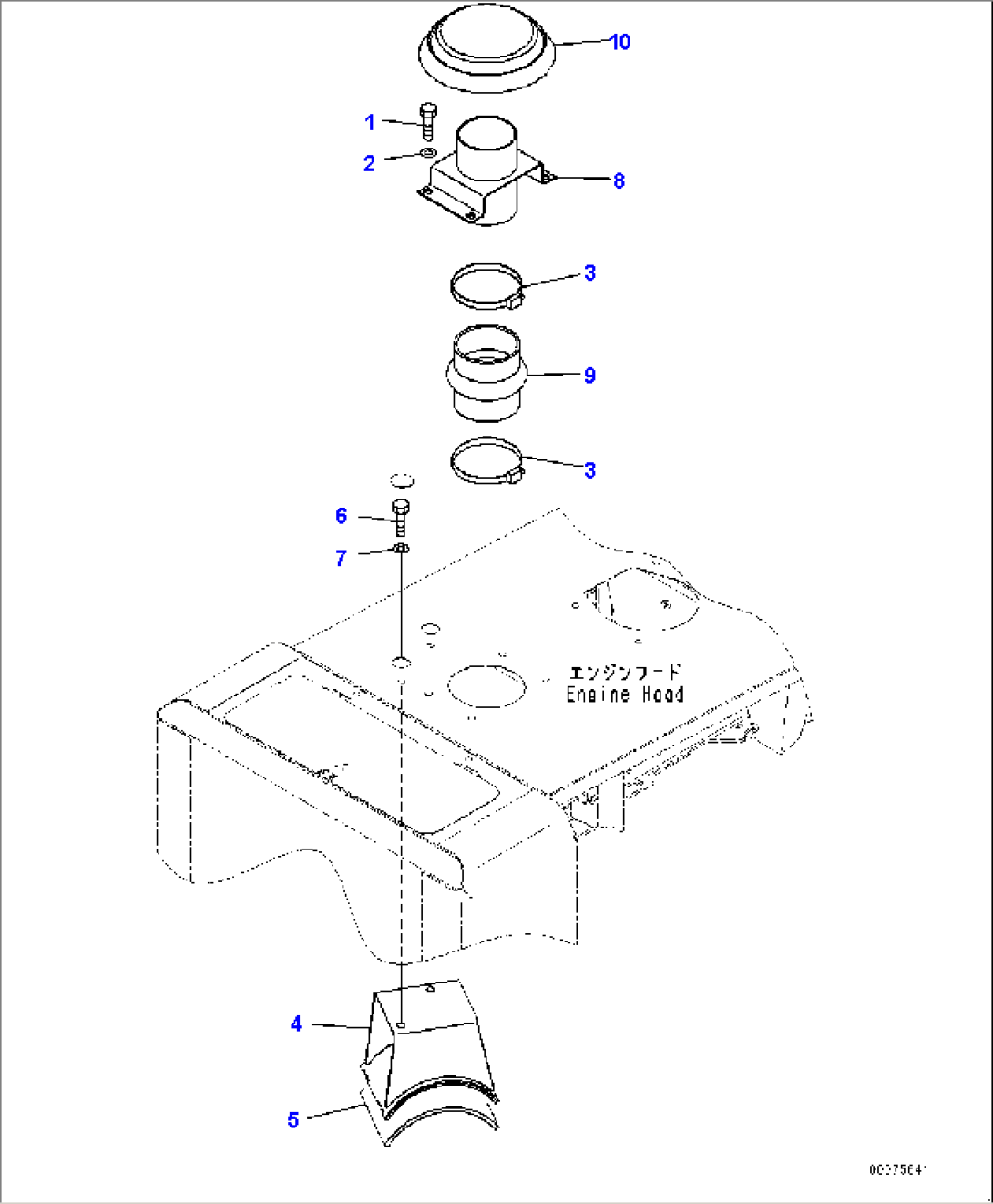 Engine Hood, Air Cleaner Assembly (#70452-)