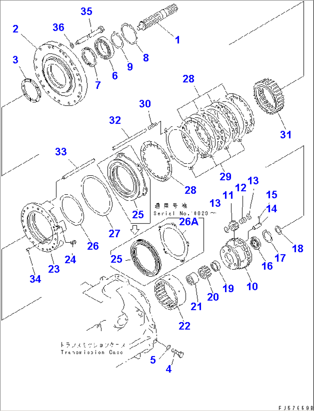 TRANSMISSION (REVERSE CLUTCH)(#10001-10238)