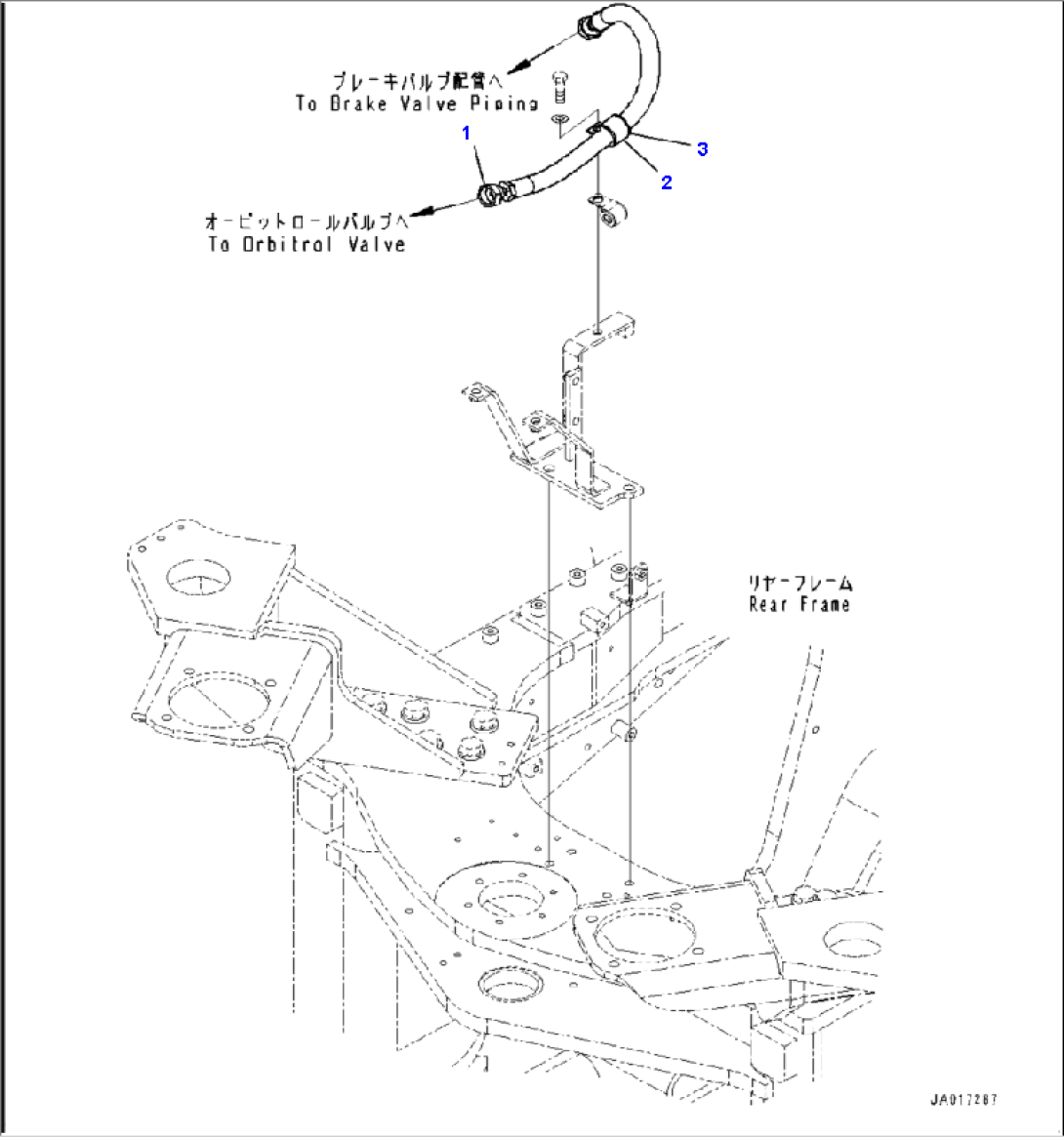 H4410-002009 STEERING HYDRAULIC PIPING (WITH JOYSTICK STEERING) STEERING DRAIN PIPING