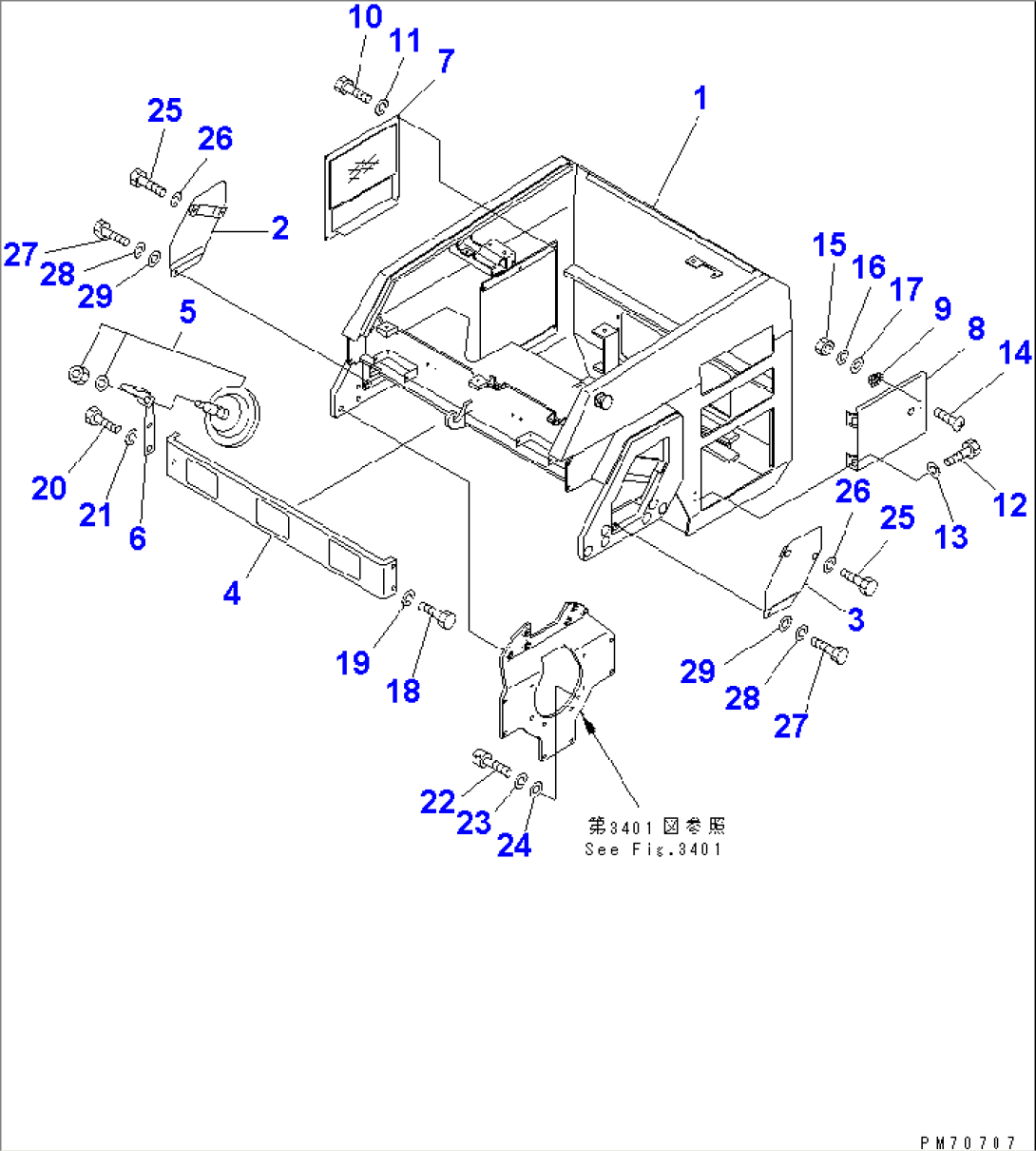 FRONT FRAME AND COVER (1/2)