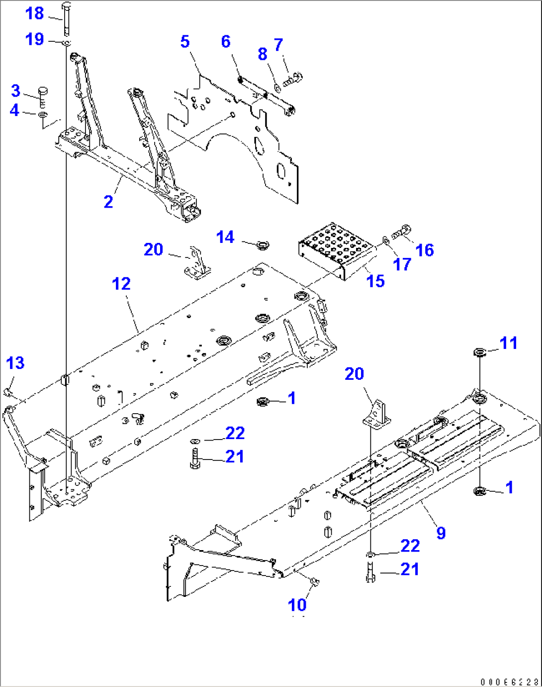 FENDER AND HOOD MOUNT (FOR WITHOUT CAB)(#11001-)