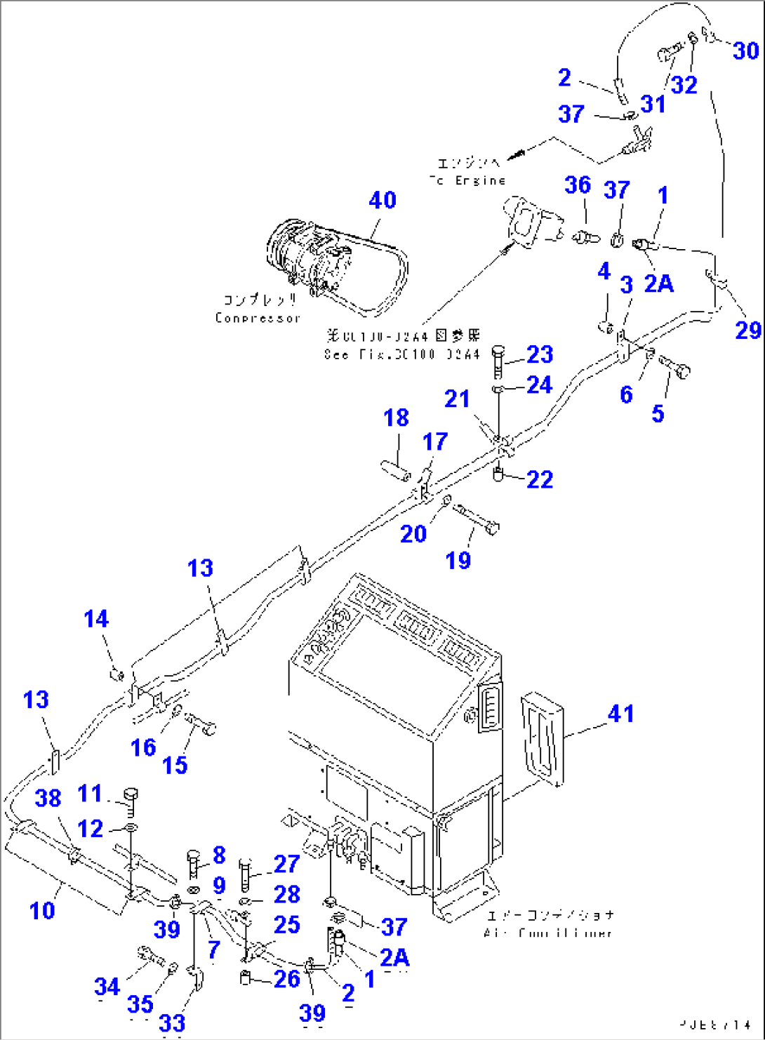 AIR CONDITIONER (HEATING LINES AND DUCT)(#32001-)
