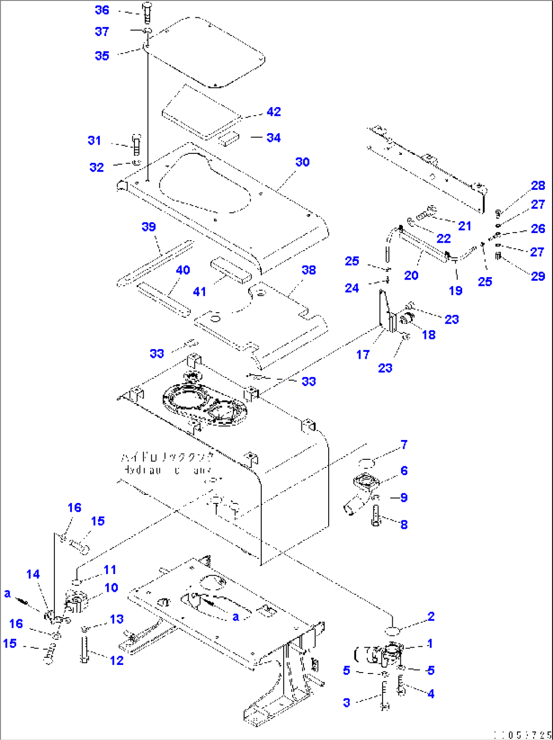 HYDRAULIC TANK (PIPING AND INDICATOR DUST)