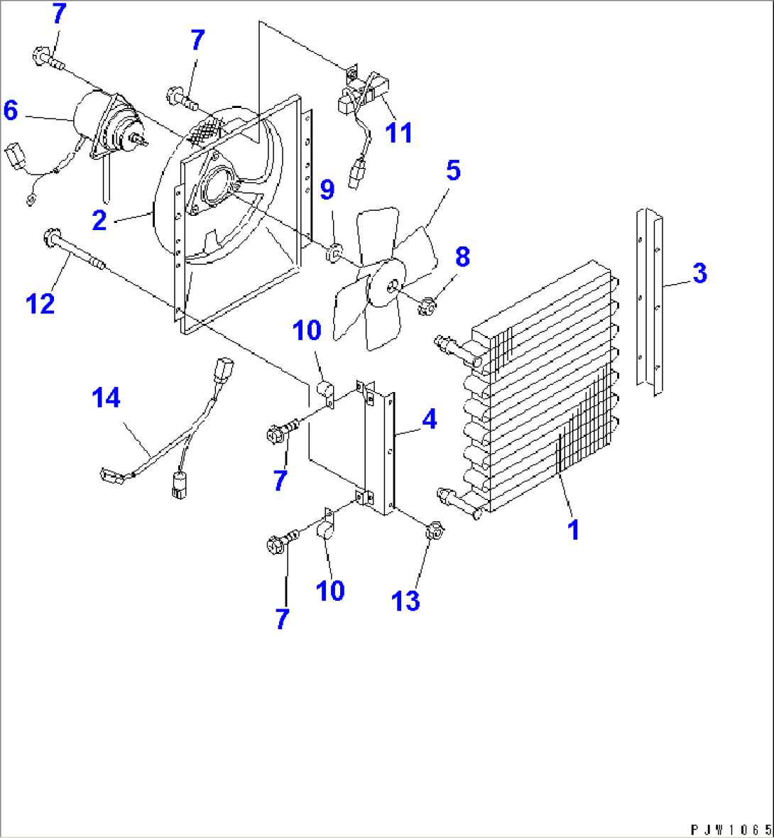 AIR CONDITIONER COMPONENT PARTS (CONDENSER INNER PARTS)(#50001-)