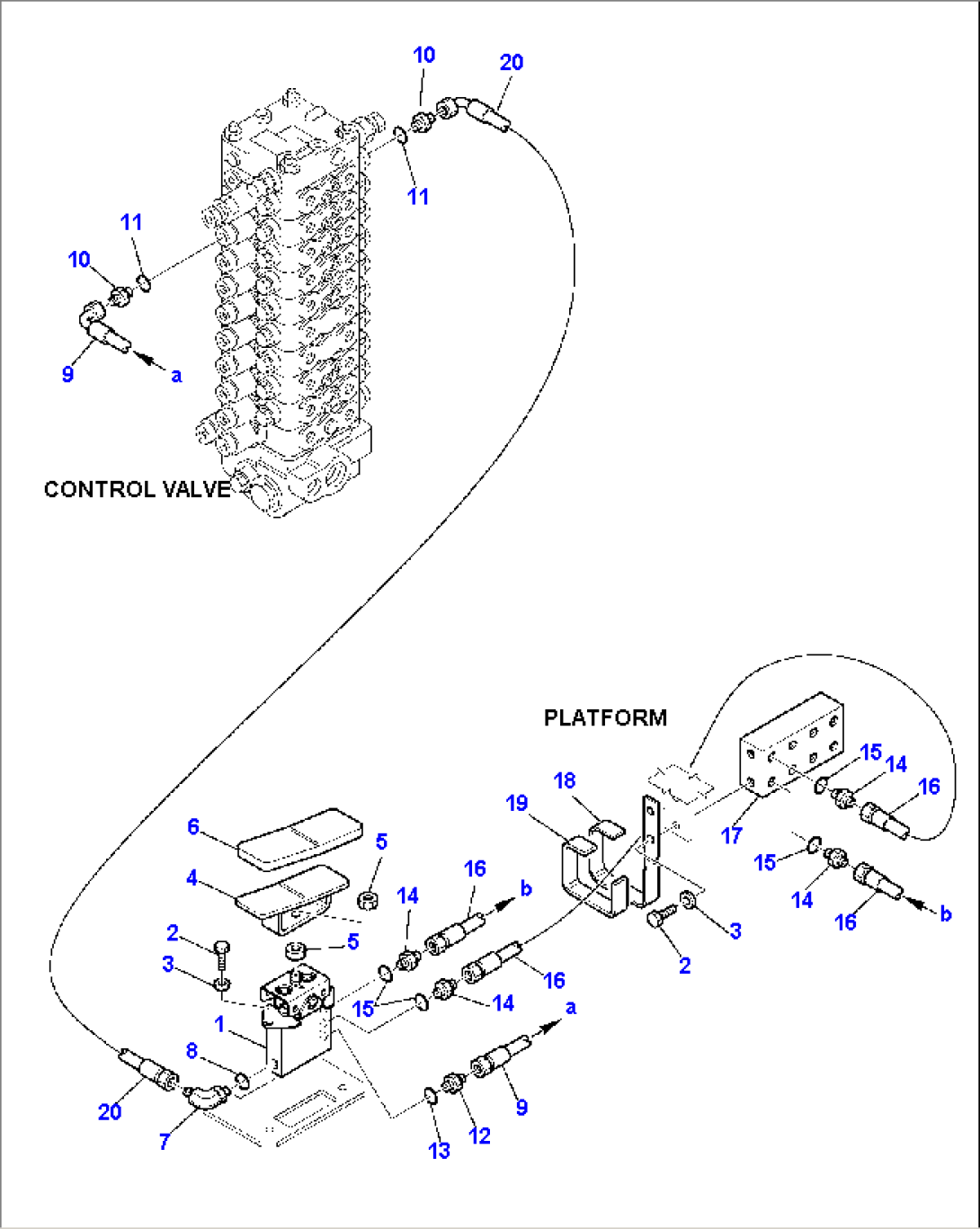 HYDRAULIC PIPING (2nd BOOM PPC VALVE LINE)