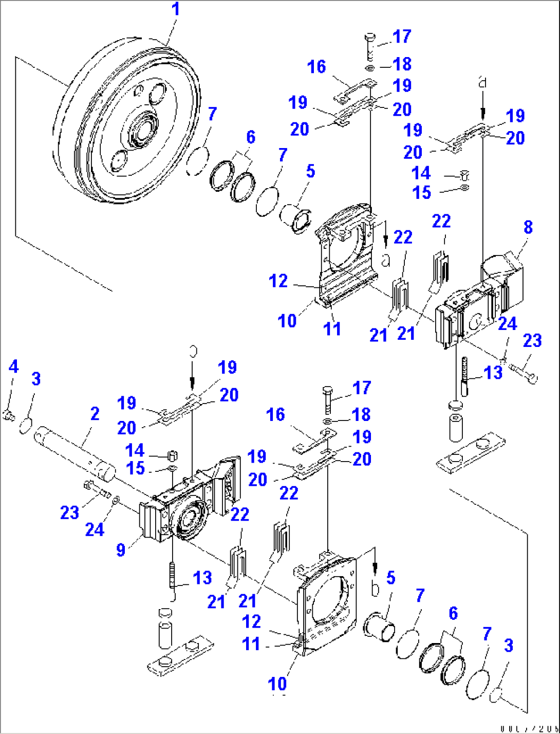 TRACK FRAME (FRONT IDLER) (R.H.)(#1001-)