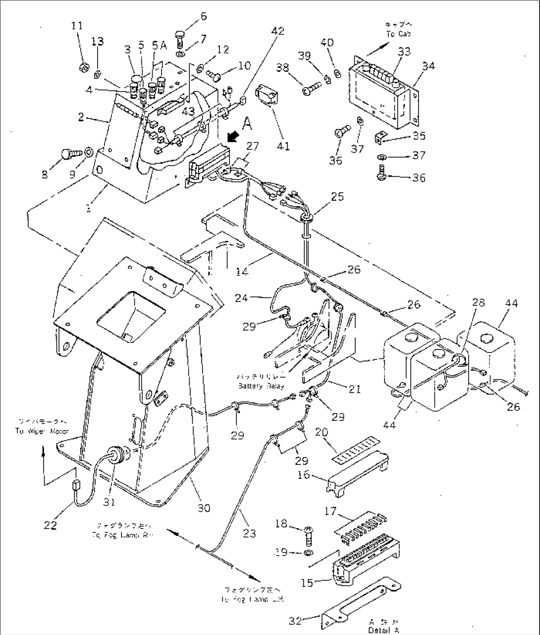 ELECTRICAL SYSTEM (FOR 2-PERSONS CAB)(#20001-)