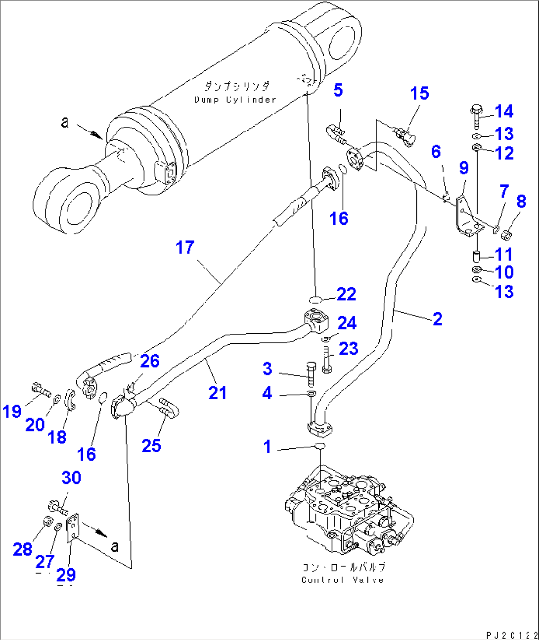 HYDRAULIC LINE (DUMP CYLINDER BOTTOM LINE) (WITH PM CLINIC)