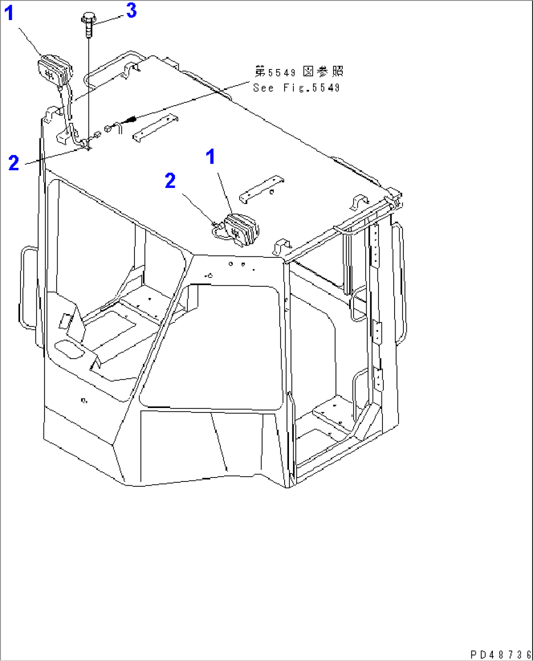 WORK LAMP (WITH 2-PERSONS CAB)(#50001-)