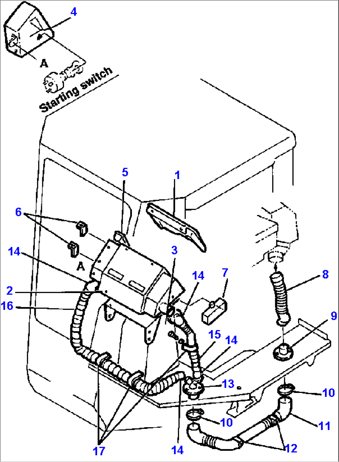 AIR CONDITIONING PIPING SUPPLY OPENING FOR FACE AND DEFROSTER