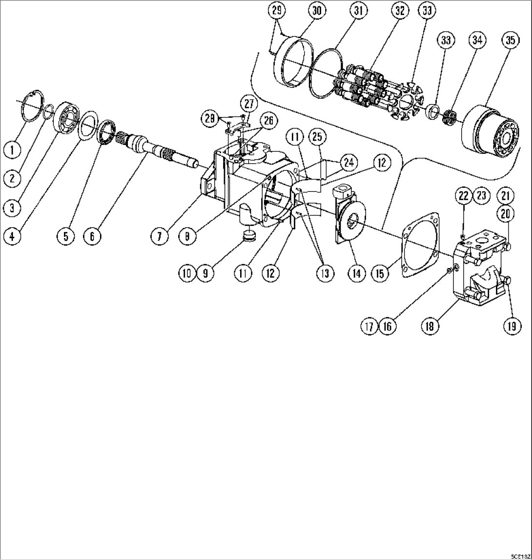 Torque Converter and Transmission, Inner Parts, Steering Pump (#80138-)