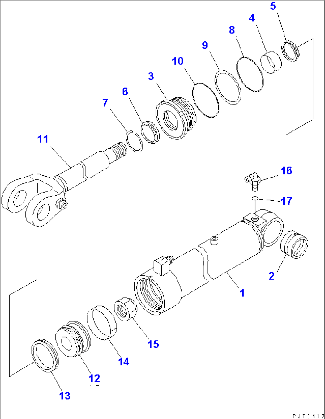 LIFT CYLINDER (FOR PARALLEL LINK) (WITH ADDITIONAL FALL DOWN PRIVENTIVE VALVE)(#51001-)