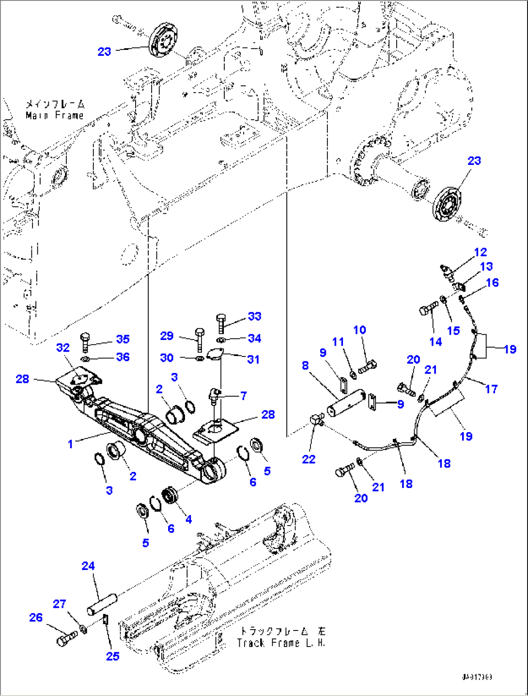 Equalizer Bar and Pivot Shaft, Equalizer Bar Mounting (#22083-)