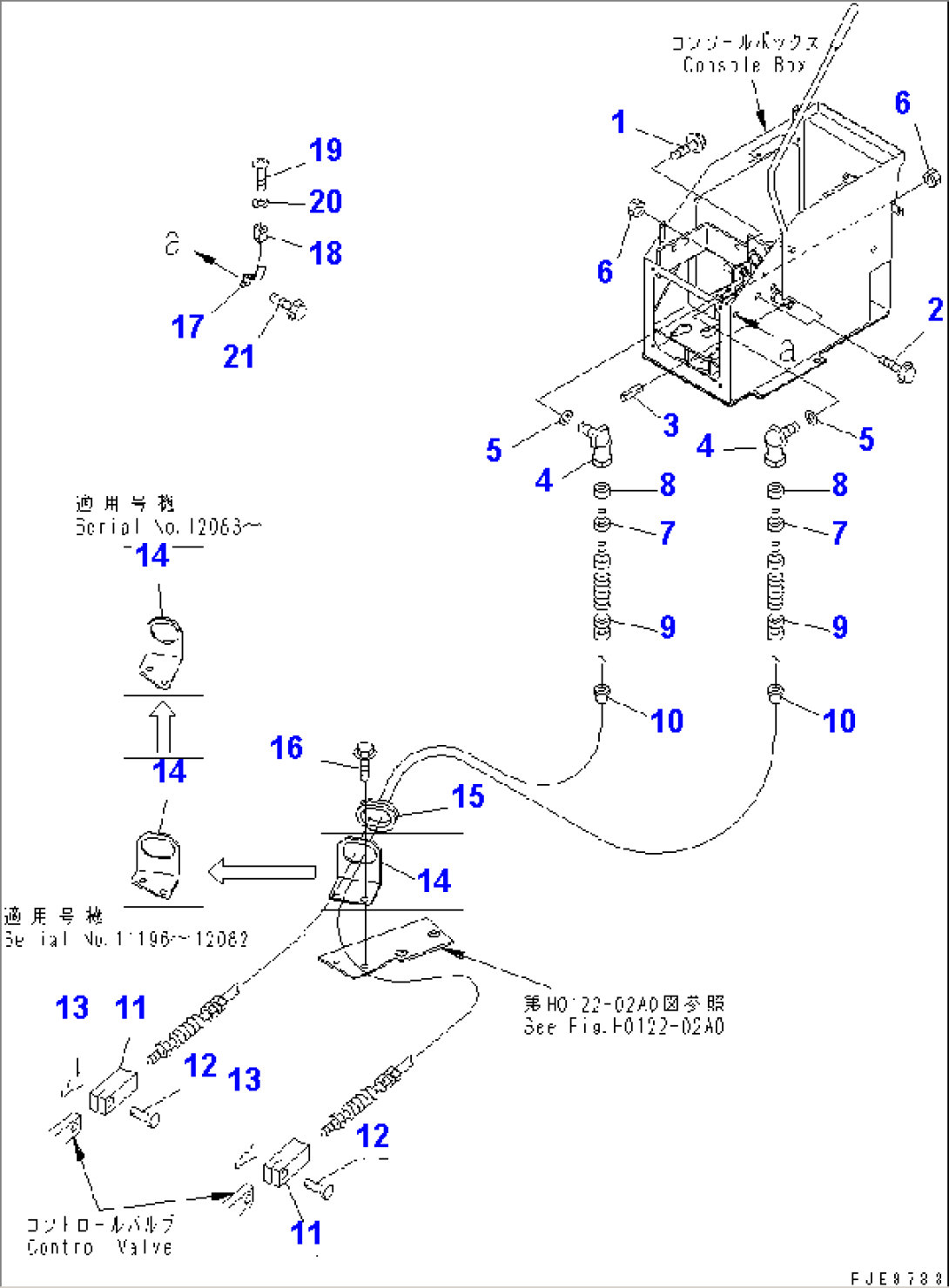 LOADER CONTROL (LEVER MOUNTING PARTS AND CABLE)