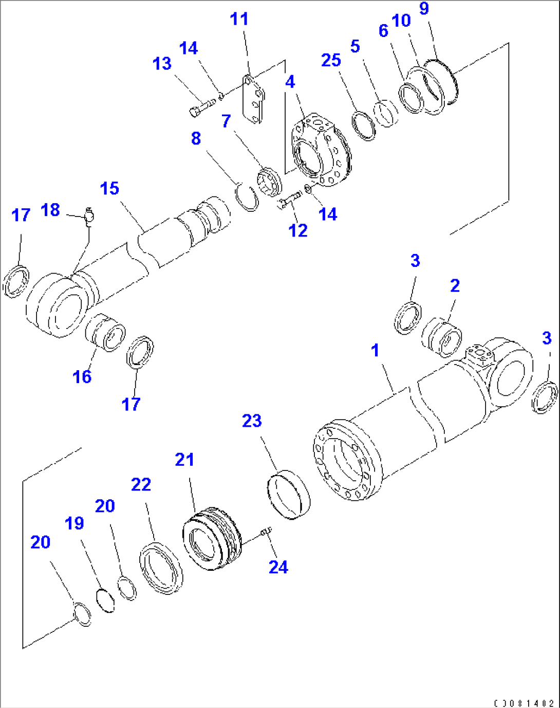 BUCKET CYLINDER (INNER PARTS)(#70001-)