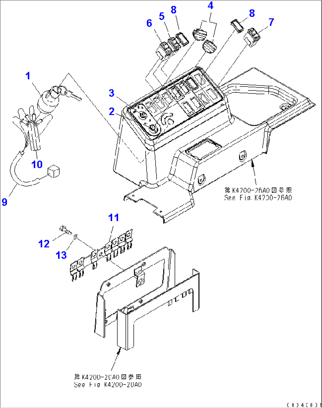 FLOOR FRAME (SWITCH BOX) (FOR EXCEPT JAPAN) (WITH AUTO GREASE)