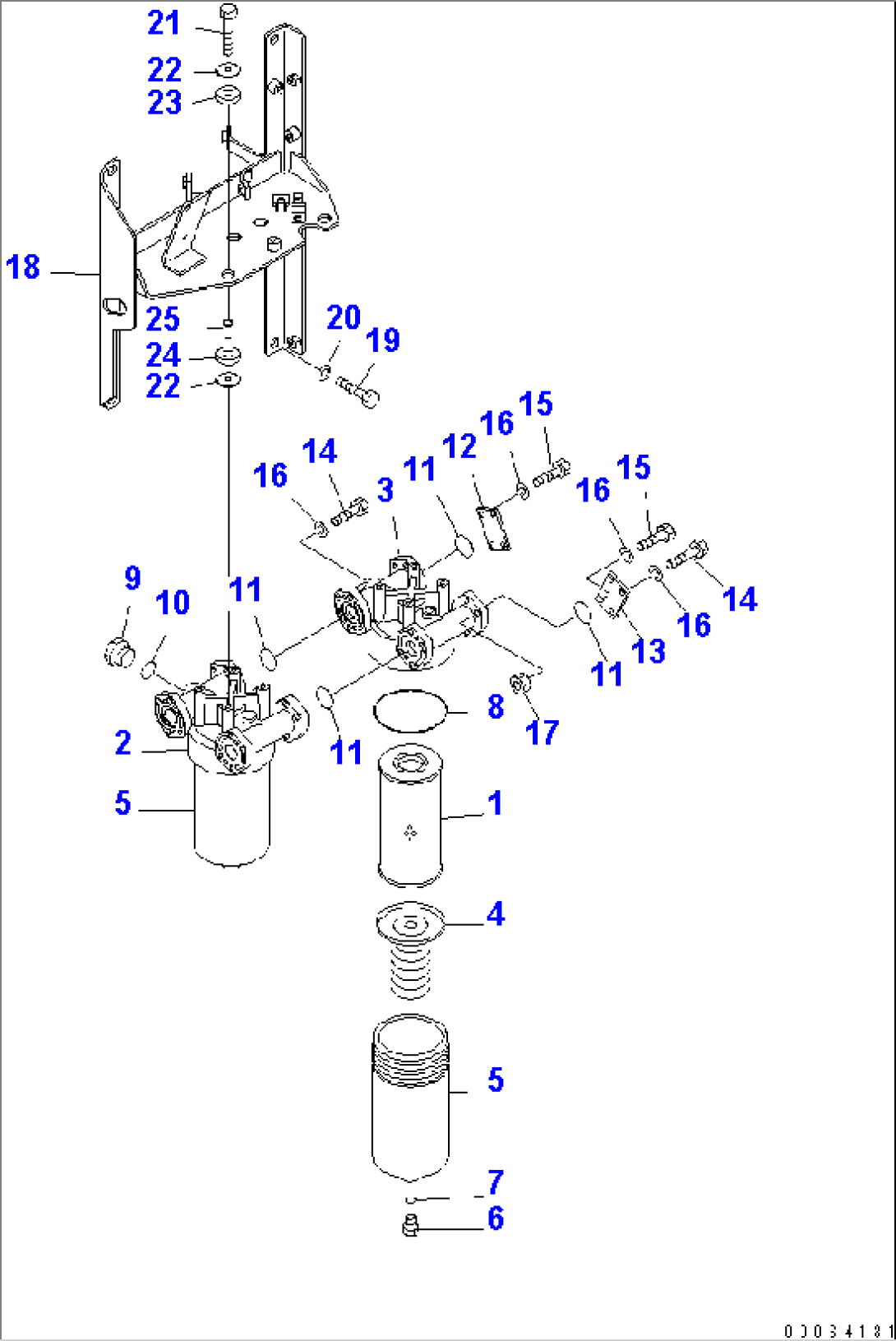 TORQUE CONVERTER AND TRANSMISSION LINE (OIL FILTER AND MOUNTING) (FOR BRAKE COOLING SYSTEM)(#55001-)