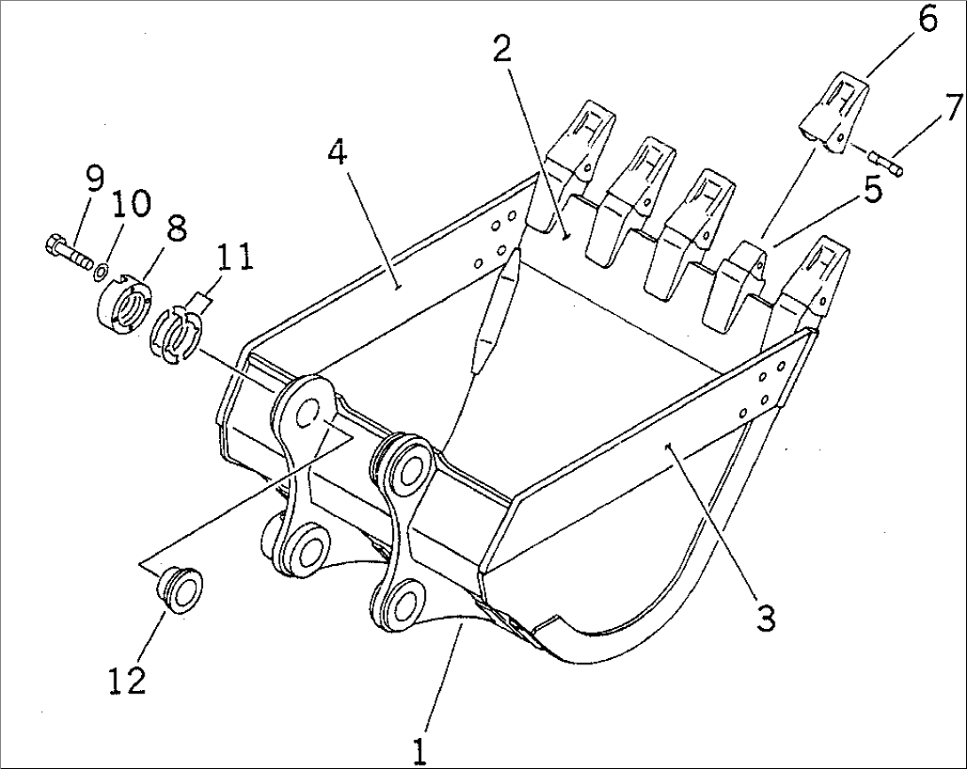 BUCKET¤ 0.8M3 (CECE 0.7M3)¤ 1045MM (HORIZONTAL PIN TYPE)