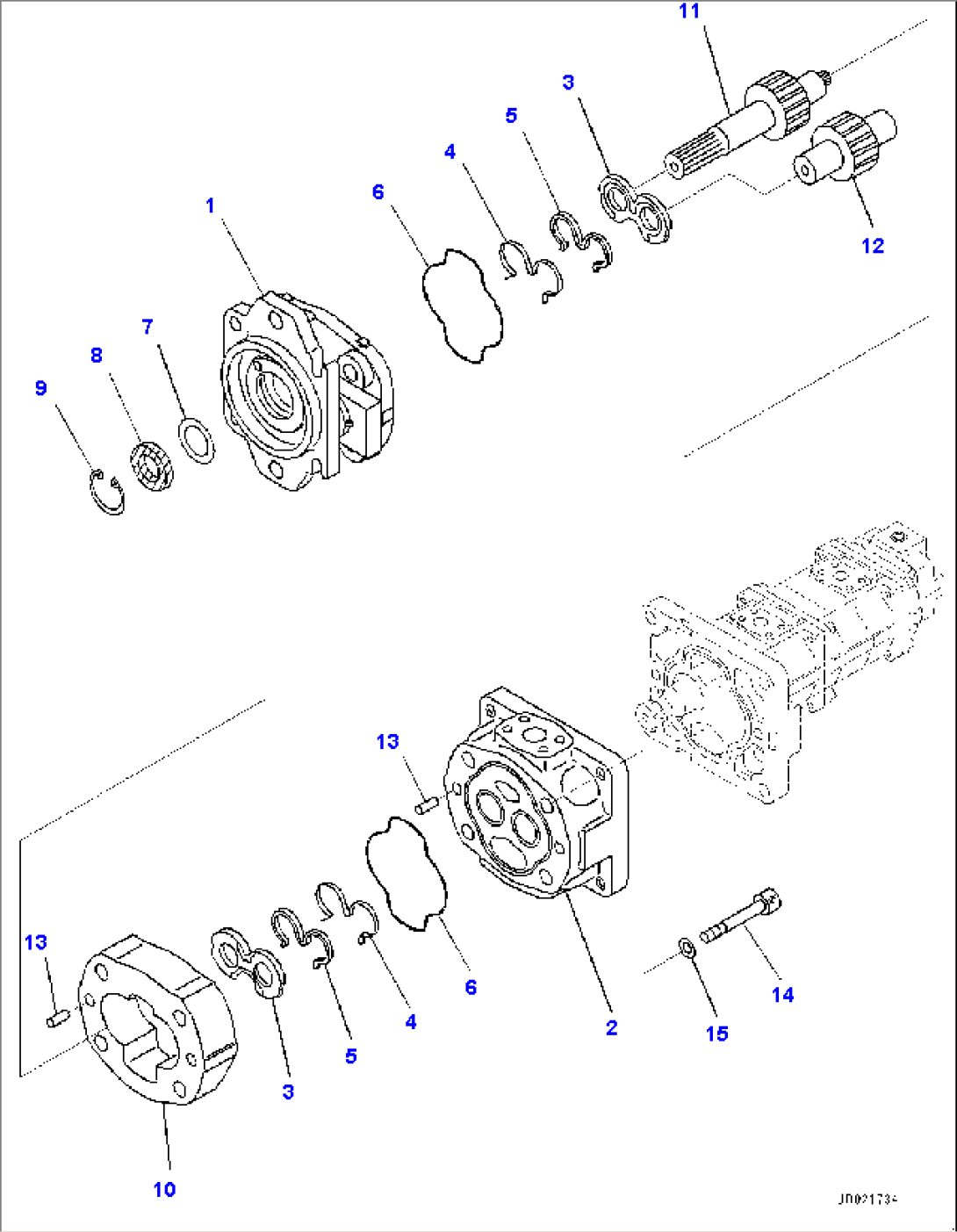 Hydraulic Pump, Gear Pump (1/4) (#75053-)