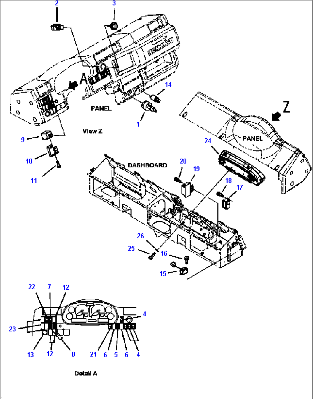 K0200-33B0 FLOOR MONITOR PANEL AND SWITCHES