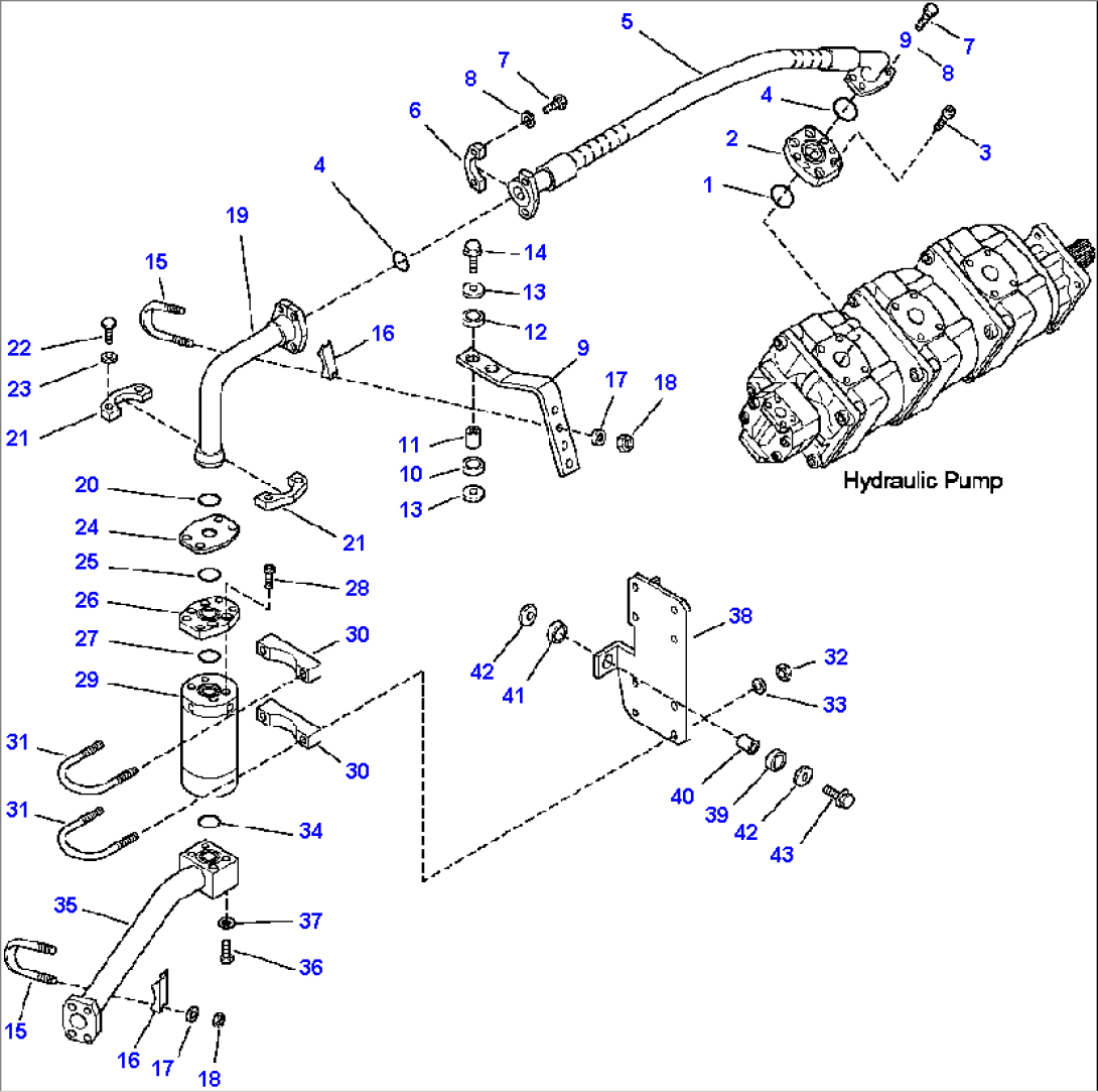 H4410-01A3 STEERING LINE DELIVERY PIPING WITHOUT EMERGENCY STEERING WITH INLINE FILTER