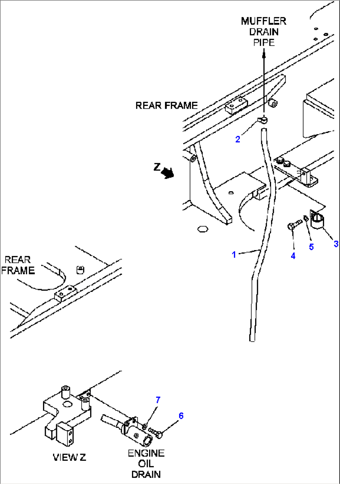B0100-02A0 ENGINE OIL DRAIN LINE MOUNTING