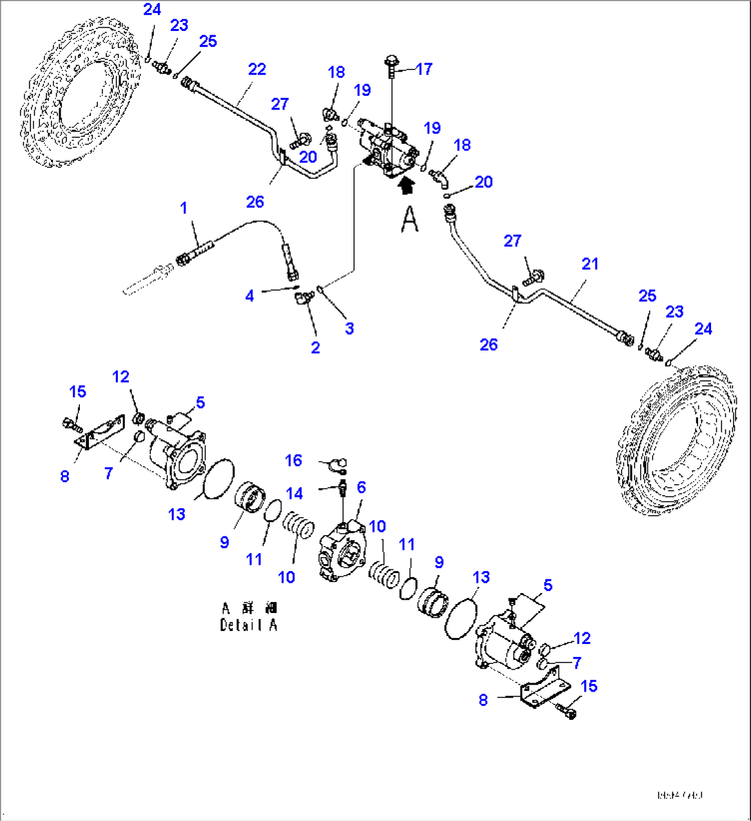 Center Brake Oil Piping (#2785-)