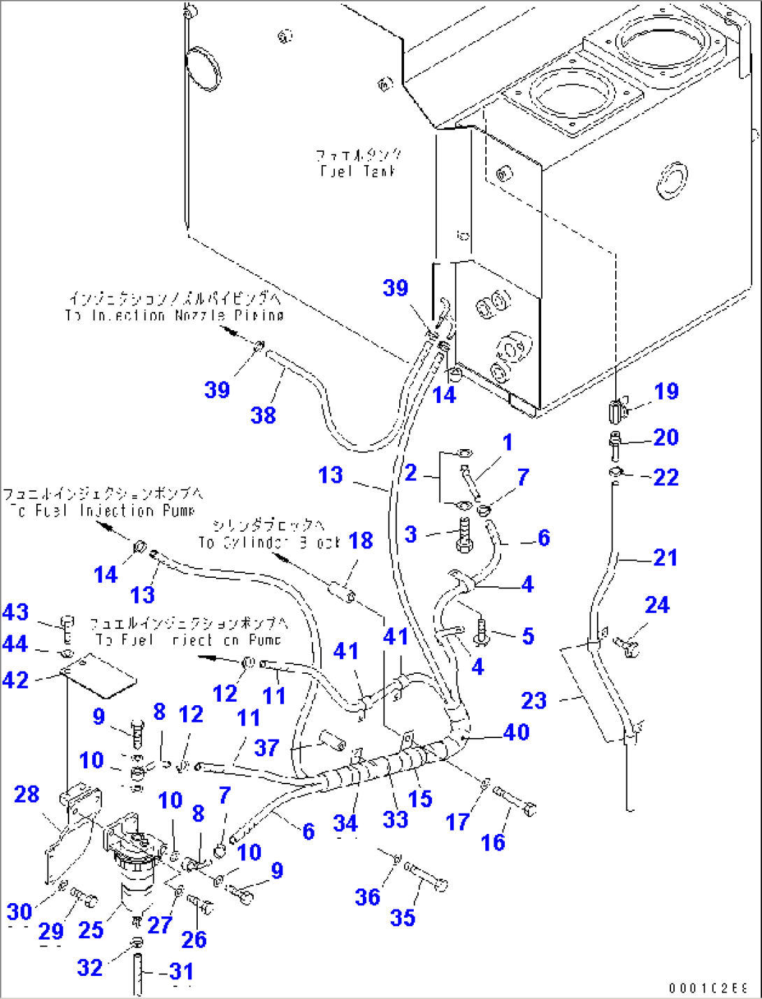 FUEL PIPING (WITH WATER SEPARATOR)(#51001-)