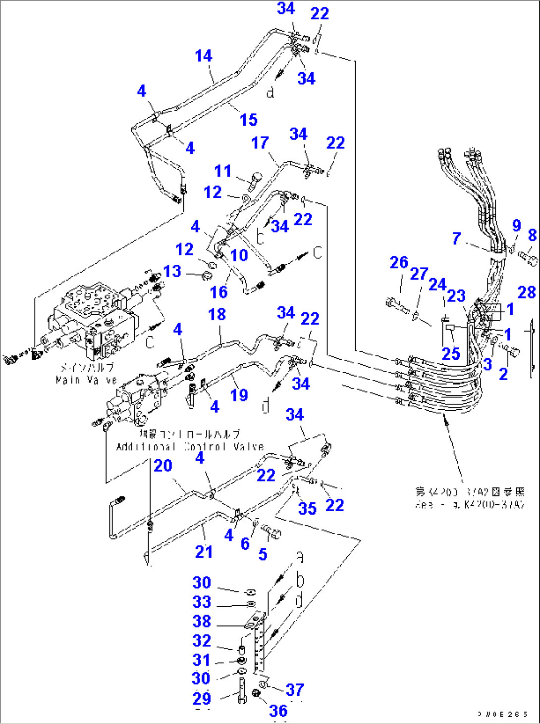 HYDRAULIC PIPING (P.P.C PIPING) (WITH ADDITONAL 2-SPOOL VALVE)